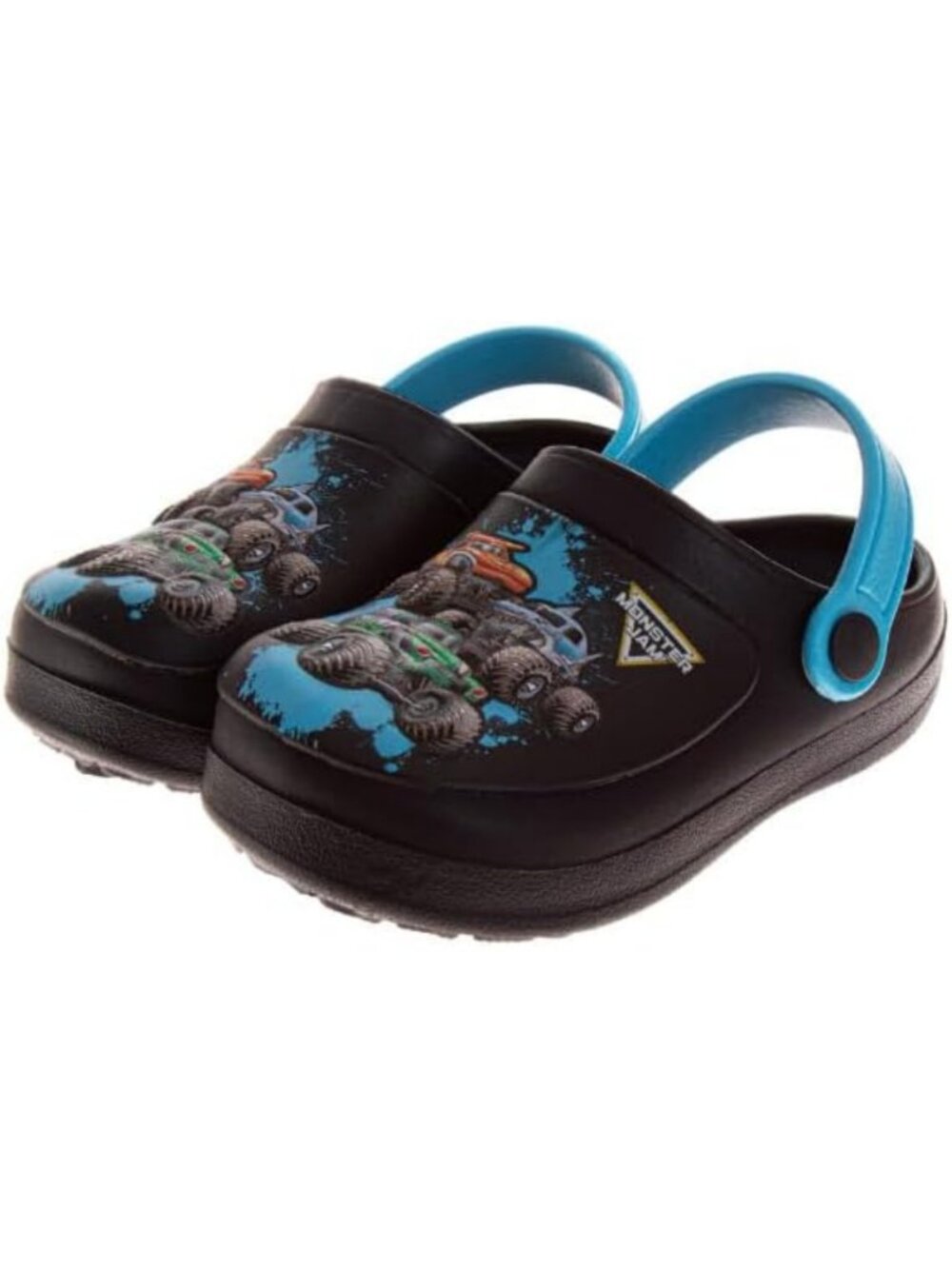 Boys' Monster Truck Clog Sandals, Slip-On Slides, Closed Toe, Backstrap, Sizes